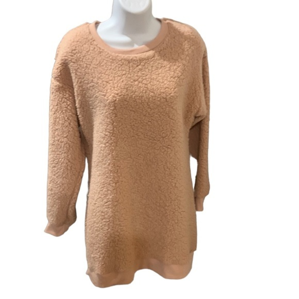 Love Cozy Sweater Dress Size Med Mini Women Pinkish Tan